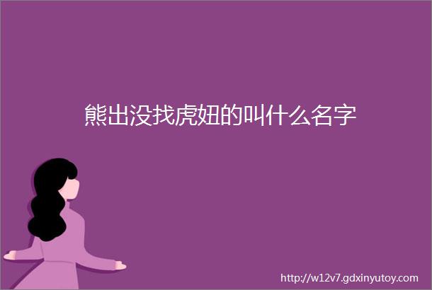 熊出没找虎妞的叫什么名字